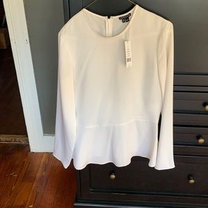 Theory cream silk blouse
